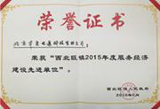 2015年西北旺鎮服務經濟建設先進單位
